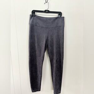 White House Black Market grey purple runway legging faux suede size 16